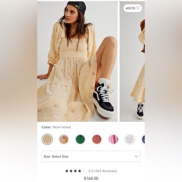 457. AT COST! 🛑LAST 1Grey blue Embroidered Cotton Maxi Dress Floral Puff Pockets - Picture 6 of 7